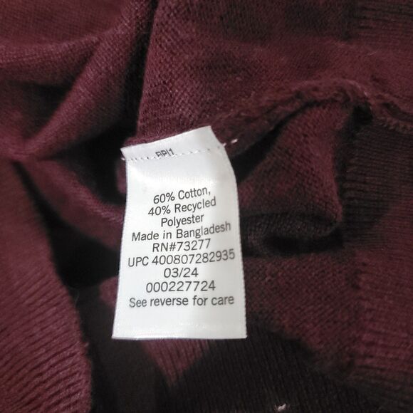 Sonoma Mens Sweater Size XL Maroon Academia Crew Neck - Picture 4 of 7
